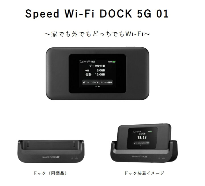 楽天市場】「新品」Speed Wi-Fi DOCK 5G 01 [ブラック] CPS01 モバイル 