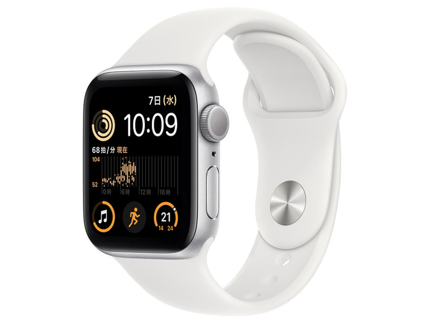 [新品]Apple Watch SE 第2世代 GPSモデル 40mm MNJV3J A [シルバー ホワイトスポーツバンド]  　送料無料