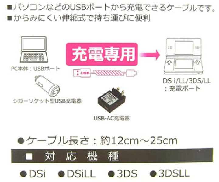 楽天市場 3ds 充電器セット Usb充電器 3dsケーブル3ds 3ds Ll 2ds Ll 対応usb2ポートacアダプター Dsi 3ds専用usb充電ケーブル Rcp アイコンshop 楽天市場店