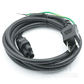 3P - 2P 電源コード ミッキー型 0.2/1.5m 火災対策済み電気用品安全法(JET PSE)認証済み3ピン(C5) - 2ピンプラグ(オス)+アース線 【COMON】 IC-D02F/15F トラッキング対策 / アース線付きHP DELL ノートパソコン用 ACアダプター対応