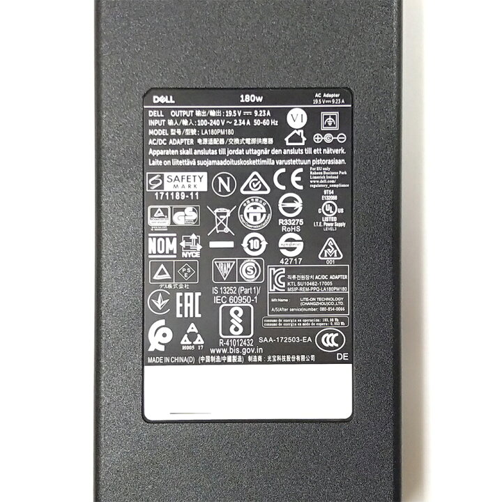 楽天市場】Dell 純正 ノートパソコン用 電源アダプタ 180W 7.4mmバレル 