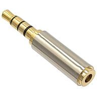 2.5mm→3.5mm 4極 プラグサイズ 変換アダプタ4極2.5mmプラグ(メス)-4極3.5mmジャック(オス)【COMON】425-…