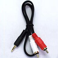 RCA - オーディオ 変換ケーブル 約50cm 3.5mm ステレオミニプラグ(オス) - RCA(赤/白)端子(オス)【COMON…