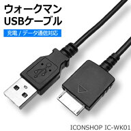 ウォークマン USBケーブル 1.2m充電/通信対応 WMポート(オス) -USB(オス)ICONSHOP IC-WK01 WMC-NW20MU 相…