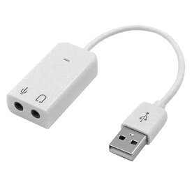 USB オーディオ変換アダプター(マイク/オーディオ分岐)USB A(オス) - 3.5mm 3極x2(メス)ノーブランド USB Sound Adapter7.1C PC用ヘッドセットをUSBに変換【RCP】メール便配送対応