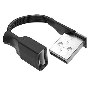 超極薄 USB延長ケーブル 3cm B向き USB2.0 TypeA(オス-メス)ICONSHOP IC-AA03BS 黒【RCP】メール便対応