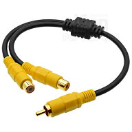 映像分配ケーブル 1入力2出力RCA(黄)(オス)x1 - RCA(黄)(メス)x2【COMON】VD-Y映像分配器 ビデオ分配ケー…