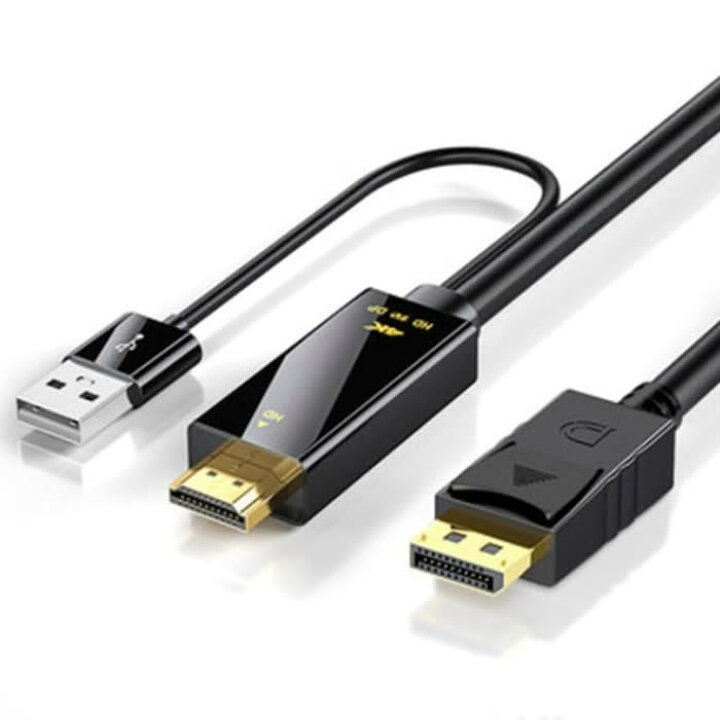 楽天市場】HDMI-Display Port 変換ケーブル2mHDMI(オス)-DP(オス)+USB 