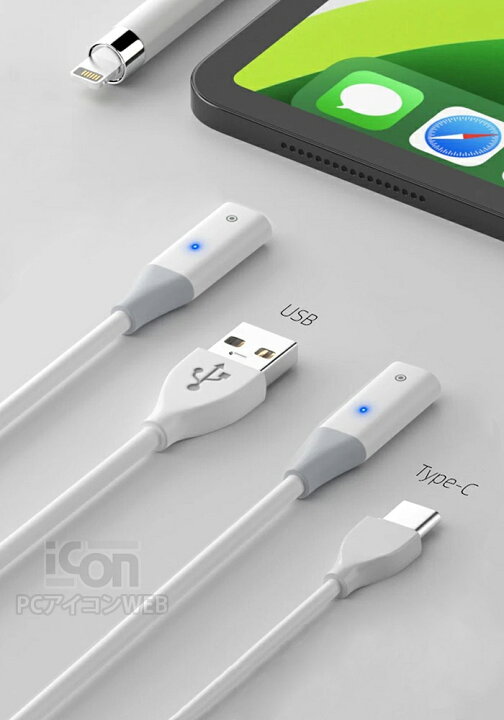 楽天市場】APPLE Pencil(第1世代)用充電ケーブル 1.0m 全2種(USB-C/USB 