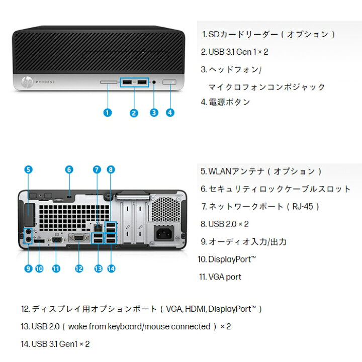 楽天市場】HP ProDesk 400 G5 SF 第8世代Corei5-3.0GHz / メモリ8GB M 