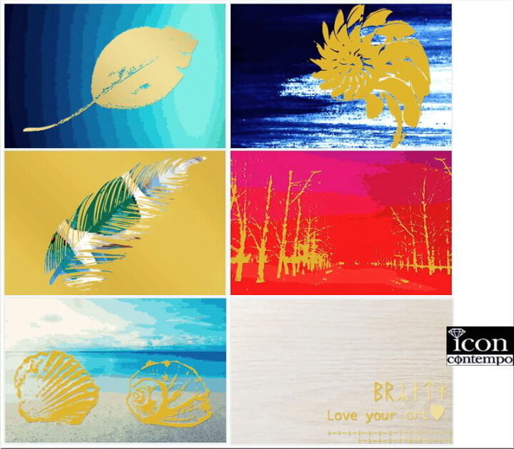 楽天市場 葉っぱと貝殻 金箔厚盛両面メッセージカード ルーン文字 リーフ シェル クラフトシール付き 5枚セット Glica Leaves Sea Shells Icon Contempo