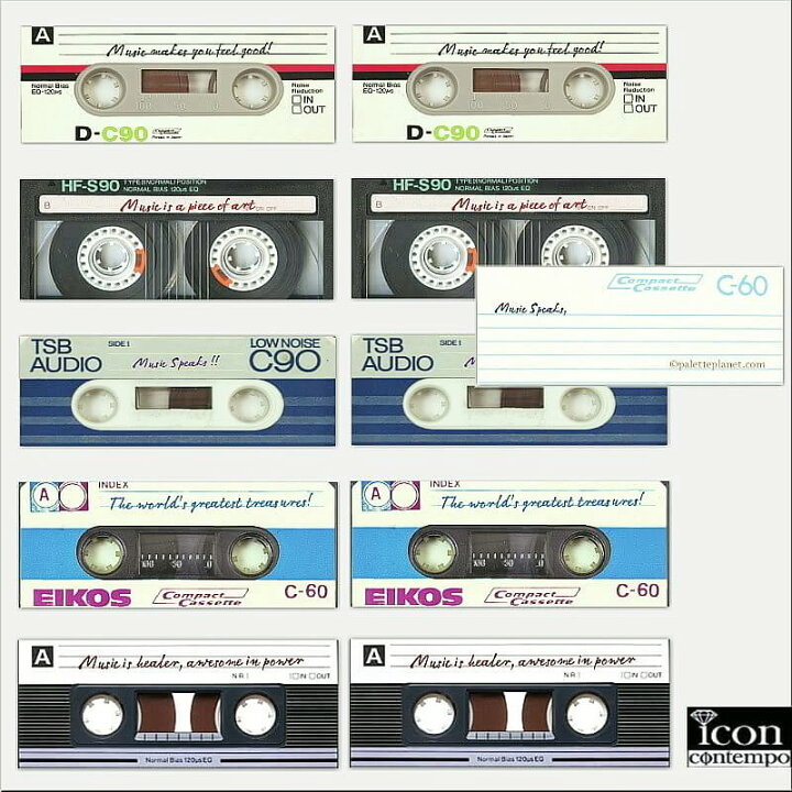 楽天市場】「音楽は語る」メッセージカード ヴィンテージカセット 