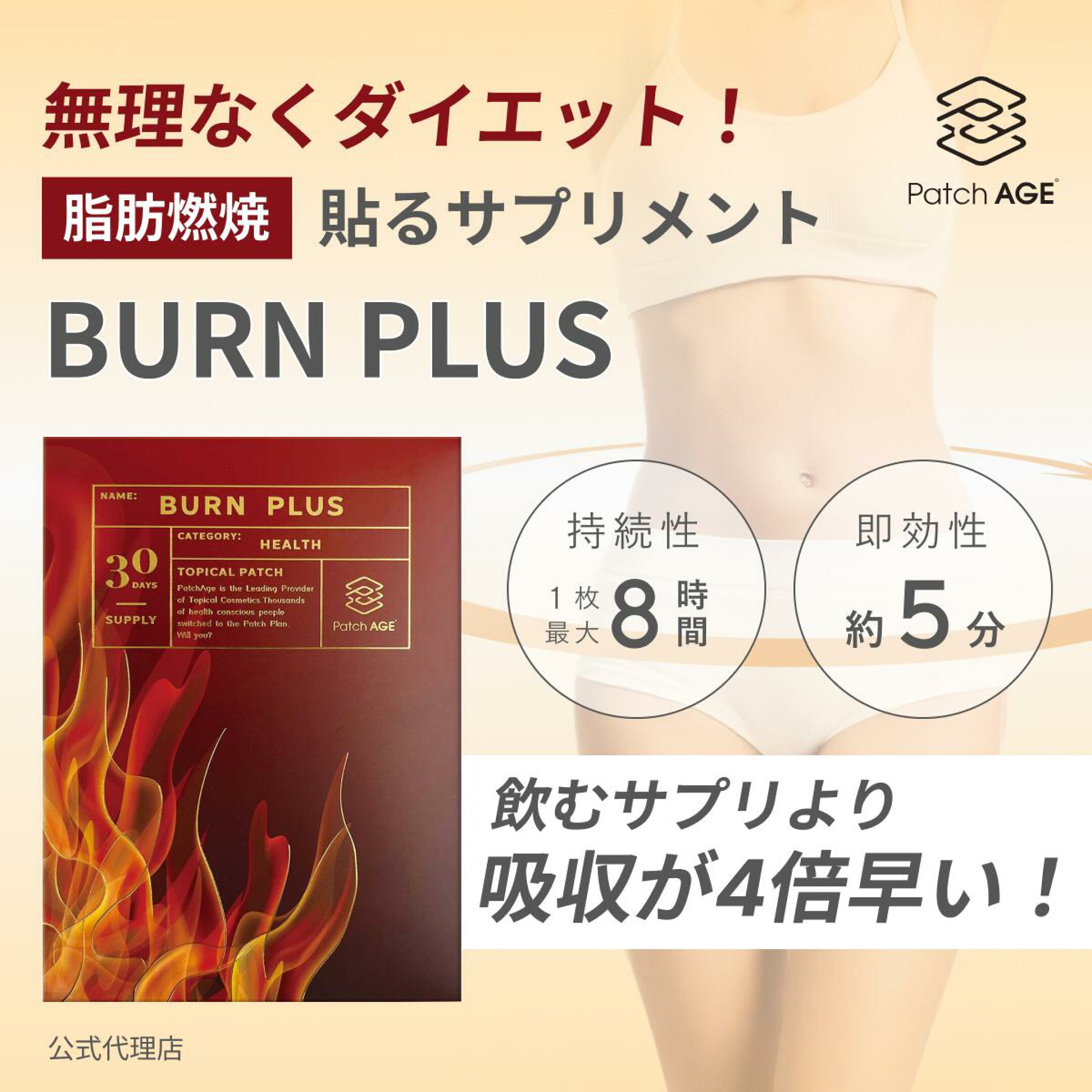 PatchAge Burn ダイエット貼るサプリ30シート