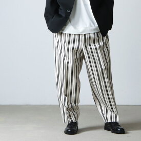 【40% OFF】 beautiful people ビューティフルピープル cotton linen stripe one tuck taperedpants コットンリネンストライプワンタックテーパードパンツ