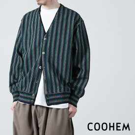 COOHEM (コーヘン) WAVE COTTON MULTI BORDER KNIT C/D / ウェイブコットンマルチボーダーニットカーディガン