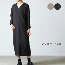 evameva エヴァムエヴァ cotton v neck one piece コットンVネックワンピース [2021 秋冬]