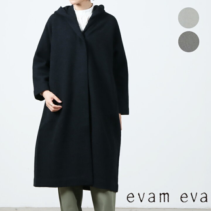 楽天市場】evameva エヴァムエヴァ press wool hooded coat プレス  