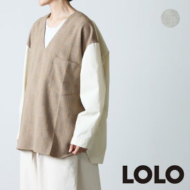 【40% OFF】 LOLO ロロ コンビネーション プルオーバーシャツ size:S