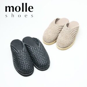 �y20% OFF�z molle shoes ���[���V���[�Y WOVEN LEATHER CROG �E�[�u�����U�[�N���b�O