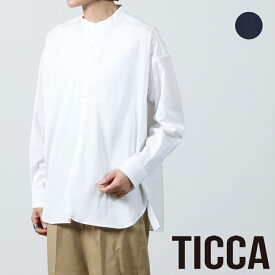 TICCA (ティッカ) ピンタックノーカラーシャツ