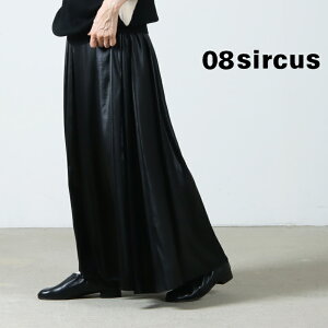 08sircus �[���G�C�g�T�[�J�X Glossy satin wide gather skirt �O���b�V�[�T�e�����C�h�M���U�[�X�J�[�g