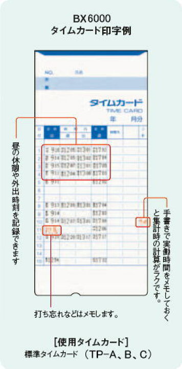 楽天市場】【延長保証のタイム専門館】アマノタイムレコーダー BX6000  