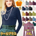 2025年 秋冬 限定生産 新色 ウールプラス 全17色（ 綿100％ ＋ ウール100％ ) 天使の綿シフォン ハイネックタートルネックニットセーター ウールセーター 長袖 ボトルネック 毛100％〔I'd.〕天使シフォン 暖か M L LLサイズ 保温【RCP】【敬老の日】【母の日】【9915】