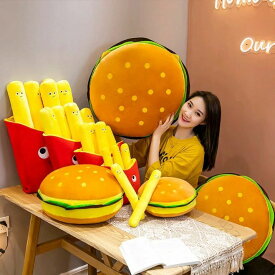 ぬいぐるみ フライドポテト ハンバーガー 動物 人形 おもちゃ 抱き枕 クッション インテリア 子供 フルーツ 可愛い 彼女に ふわふわ 癒される 柔らか 心地いい 贈り物 雑貨 すずめ 子供