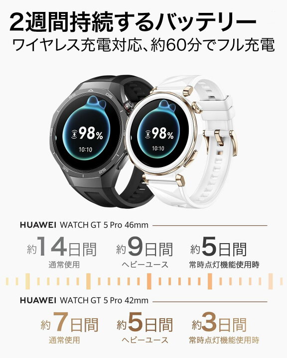 楽天市場】Huawei WATCH GT5PRO 46mm Black国内正規品(ファーウェイ 