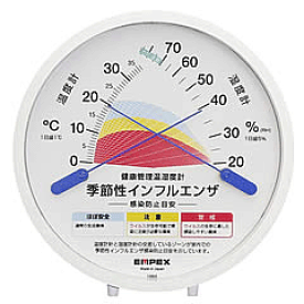 [TM-2584]季節性インフルエンザ「感染防止目安温湿度計」