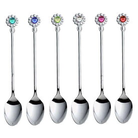 ナガオ シャイン コーヒースプーン 6本セット (6色各1本) 12.6cm 日本製