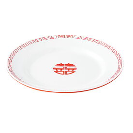 瑞祥 中華平皿（9インチ） 白/赤 CA-21 中華料理 チャーハン
