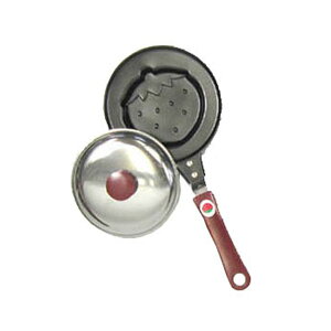 ナガオ ミニ目玉焼き フライパン いちご フッ素加工 1人用目玉焼き お弁当 お子様ランチ ホットケーキ かわいい 楽しい