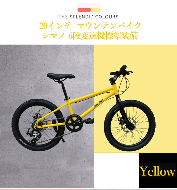 楽天市場】ジュニア マウンテンバイク 20インチ 自転車 シマノ6段変速  
