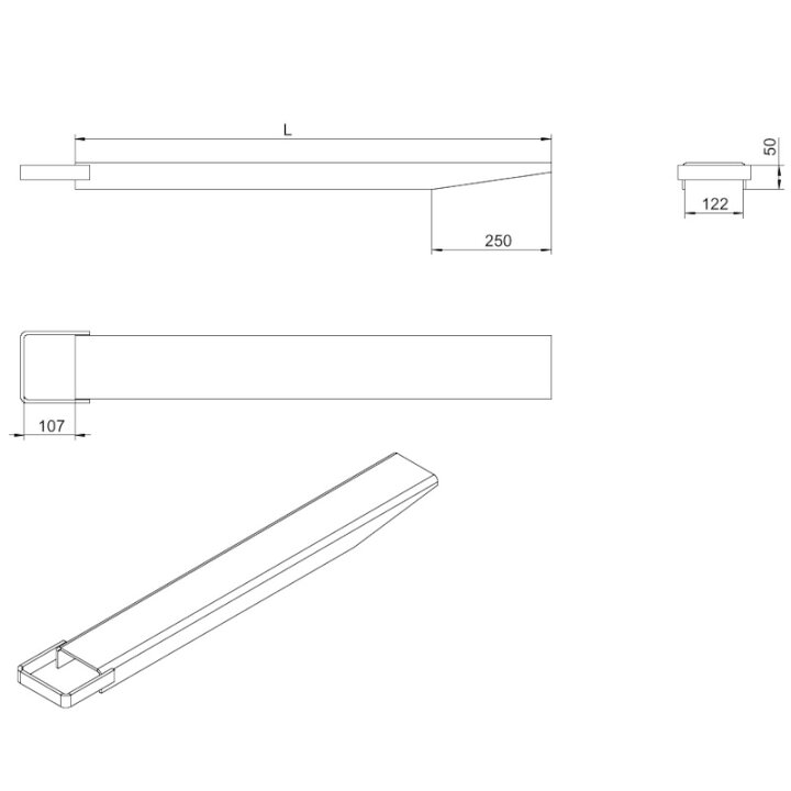 楽天市場】新品 サヤフォーク オープンボトム 長さ1220mm 内幅120mm 