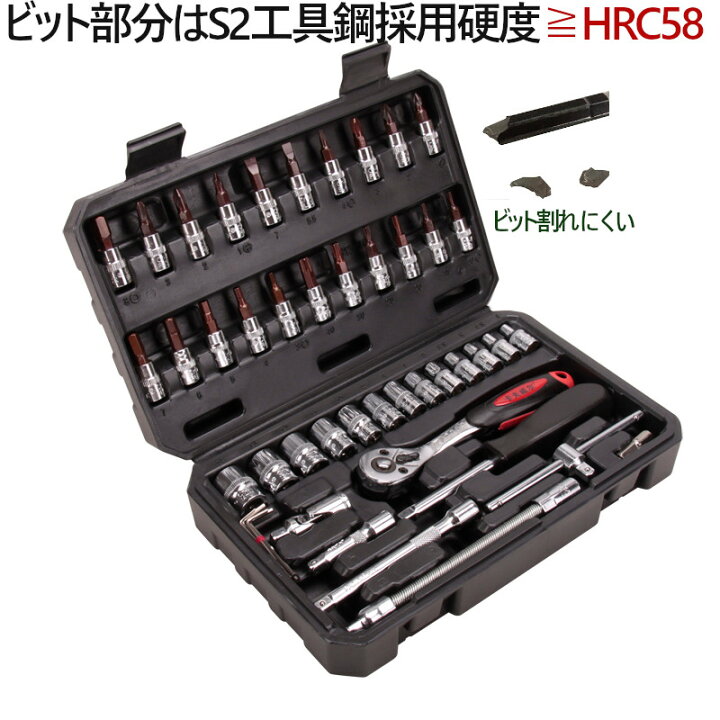 楽天市場】ソケットレンチセット 工具セット 46点 ツールセット DIY 