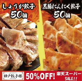 【6/4 20:00～半額!】しょうが餃子50個 黒豚にんにく餃子50個 100個セット 餃子 25個入り4袋 送料無料 九州産黒豚 鍋 スープ餃子 餃子 冷凍 水餃子 蒸し餃子 黒豚 国産 ぎょうざ 冷凍餃子 gyoza 神戸餃子楼 イデア食品館