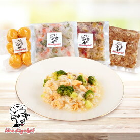 スーパーSALE10％OFF 犬 ごはん 無添加 【国産鶏とサーモンのセット】 犬用 ご飯 国産 手作り ドッグフード シニア 老犬 消化 水分 ダイエット トッピング 誕生日 プレゼント ペット フード チキン サーモン 犬のご飯 犬のごはん 小型犬 中型犬