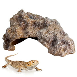 ideamall 爬虫類 シェルター 隠れ家 亀 トカゲ ロックシェルター 両生類 (岩石, 14×6.7cm)