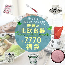 福袋 北欧食器 新緑の北欧食器福袋 2026 食器セット アラビア イッタラ マリメッコ ナハトマン ウェック カトラリー グラス マグ プレート 数量限定 iittala arabia nachtmann