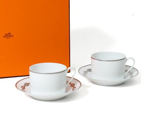 エルメス シェーヌダンクルプラチナ 4115 ブレックカップ＆ソーサー ペア 【ギフト 結婚祝い プレゼント お中元 贈り物 ギフトセット 食器セット】【食器 カトラリー】【ギフト】 ソーシャルギフト 父の日