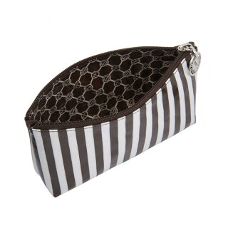 ヘンリーベンデルHenriBendelミディアムコスメティックバッグBrown&WhiteStripeMediumCosmeticBag