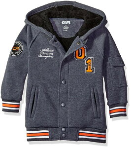 Cb Sport {[CY AE^[ WPbg p[J[ t[ht TCY8 (120~130) O[ Boys' Sherpa Varsity Patch Hoodie With Pockets