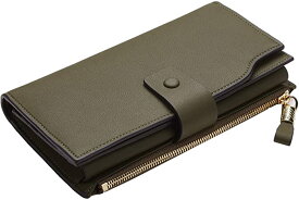 長財布 ワレット レディース ブランド がま口 大人可愛い かわいい カード 大容量 RFIDブロッキング 通勤 本革 カードケース ウォレット アーミーグリーン
