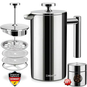 Mueller t`vX R[q[vX French Press _uEH[ XeXX`[ ~[dグ 34oz  A Lb` Ɠd LvLb`