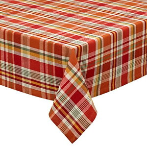 �f�U�C���C���|�[�g DII �e�[�u���N���X 100% �R�b�g�� �I�[�`���[�h �`�F�b�N�� Orchard Plaid Tablecloth 152cmx213cm