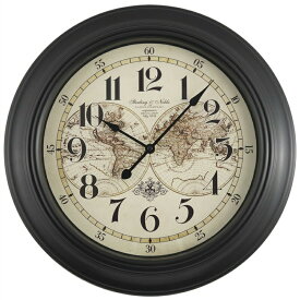 掛け時計 おしゃれ 見やすい アンティーク風 39.5cm 丸形 地図 マルチカラー アナログ ダイヤル マップ ウオールクロック 時計 掛け時計 壁掛け