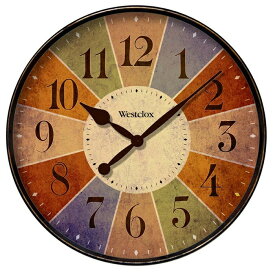 掛け時計 おしゃれ 見やすい Westclox アンティーク風 30.5cm 丸形 マルチカラー アナログ ダイヤル ウオールクロック 時計 掛け時計 壁掛け