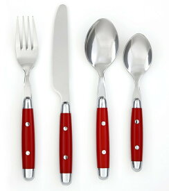 スプーン フォーク ナイフ ケンブリッジ シルバースミス カトラリー カラフルで遊び心のあるデザイン 16本セット Jubilee Red 16-Piece Flatware Silverware Set おうち ステイホーム プレゼント 輸入 キッチン 雑貨