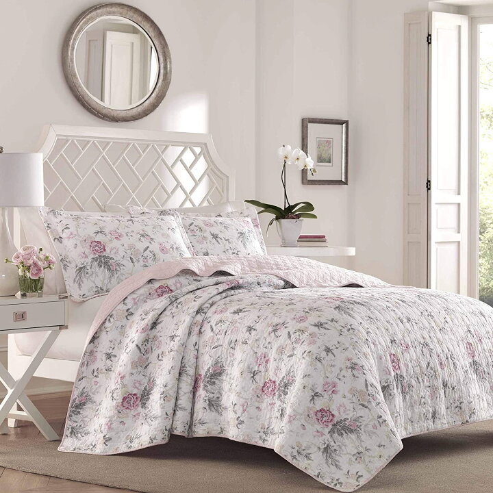 楽天市場 今日は全商品クーポン付き 3 000円オフ ローラアシュレイ シングル リバーシブル ベッドキルト Breezy Floral 花柄 マルチ カバー 寝具 ベッドカバー ピローケース 枕カバー1枚 ベッドキルト ピローカバー 枕カバー ベットカバーセット 寝室 布団カバー